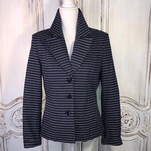 Rafaella Navy with White Pattern Blazer Size 6